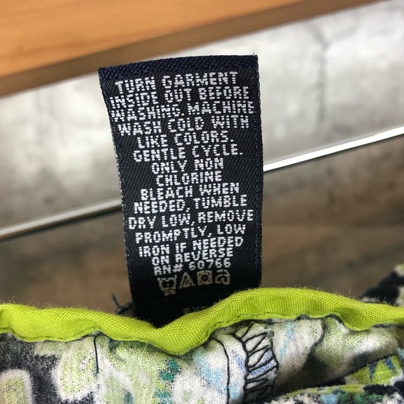 Vera Bradley Pajama Pants Small Cotton Corduroy Print green black white blue - Picture 9 of 11